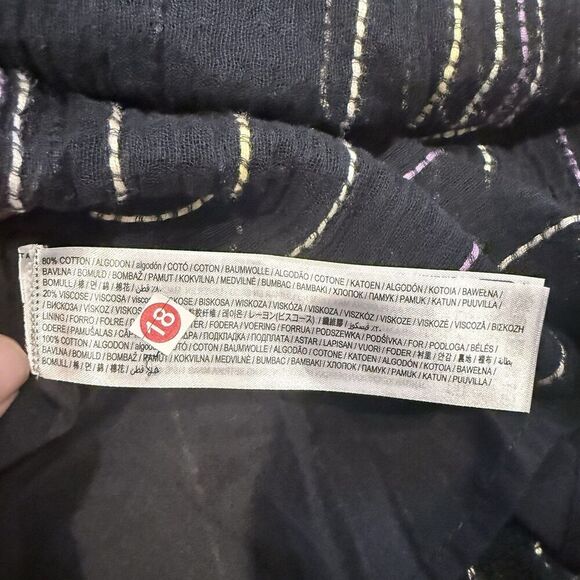 Mango MNG Dobby Stripe Cotton Blend Sundress Midi Flowy Size 8 Sleeveless - Picture 9 of 11